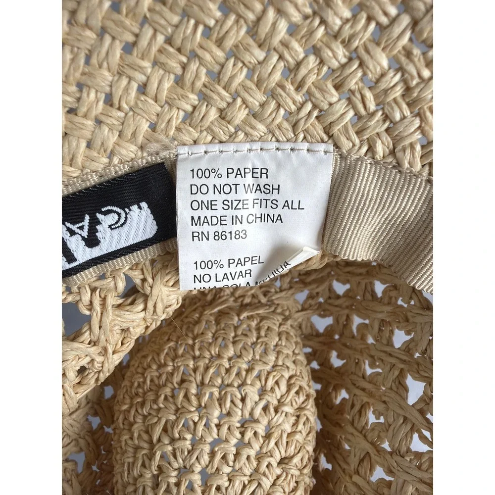 Woven Capelli New York Straw Cowboy Hat Women OS Beige Excellent